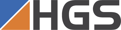 Logo oficial HGS em azul, laranja e preto com fundo transparente